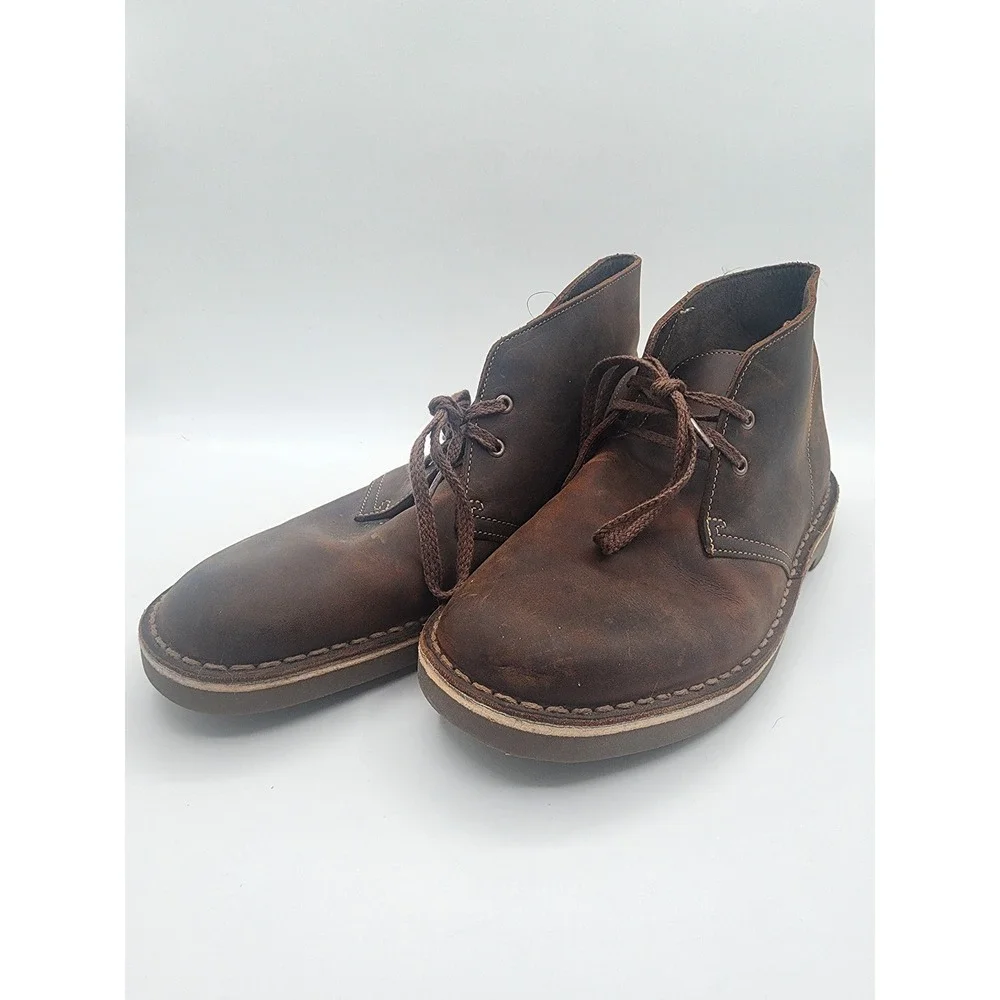 Clarks Bushacre 2 Brown Leather Desert Chukka Boots Size 7